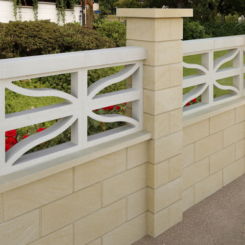 Полый бетонный блок - MARBLE  - SAS PREFABRICADOS DE HORMIGON SA - для стойки / с раструбным соединением / имитация камня