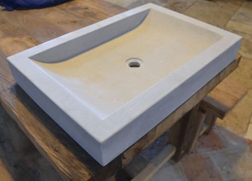 Кухонная раковина 2 чаши - bca materiaux anciens - без сушки / из натурального камня / с передним бортиком