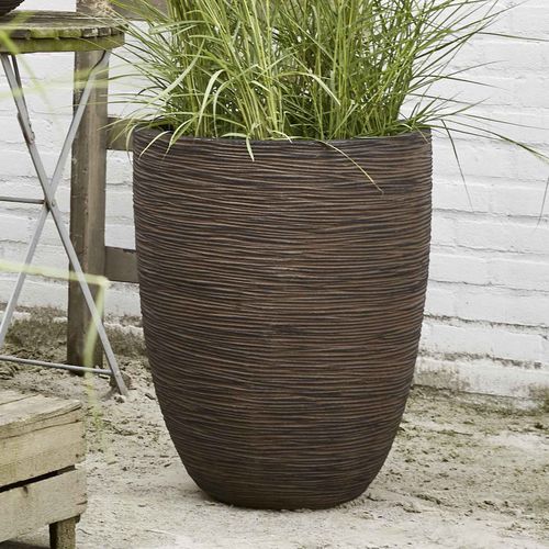 Садовый горшок из пластика - NATURE : ELEGANT LOW RIB NL - Capi - круглый