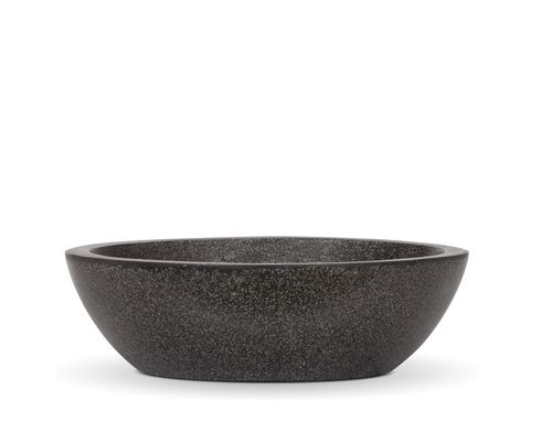 Кадка для садовых растений из пластика - LUX : TERRAZZO BOWL FLAT - Capi - круглая / современная / для наружного применения