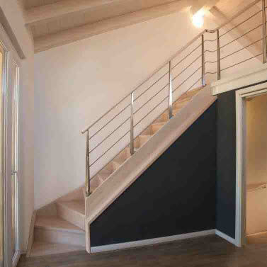Лестница с поворотом на 90° - 50 - ESCALIER DESIGN 14 - с деревянными ступеньками / деревянная конструкция / современная