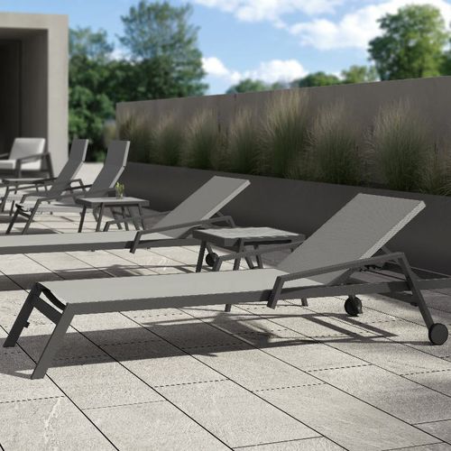 Современный садовый шезлонг - PULVIS - 10Deka - из Textilene® / из алюминия / регулируемая спинка