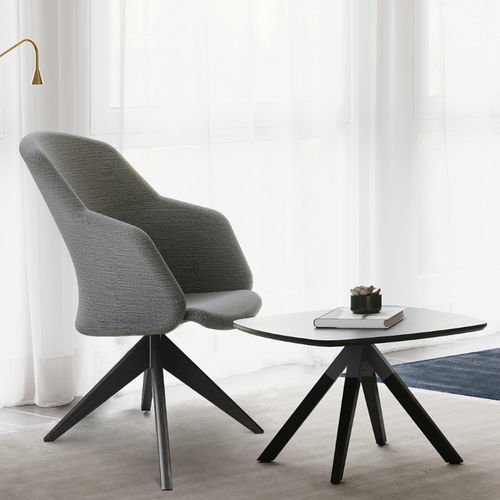 Современный журнальный столик - A-CROSS - burgessfurniture - из ламината высокого давления / с основанием из ламината высокого давления / круглый