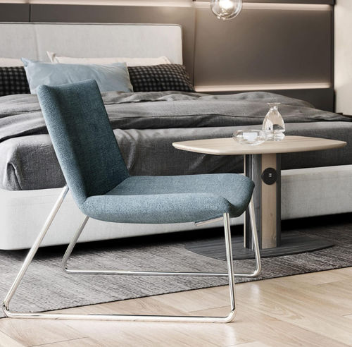 Современный вспомогательный столик - TRISMART - burgessfurniture - из дерева / с основанием из металла / с основанием из древесины