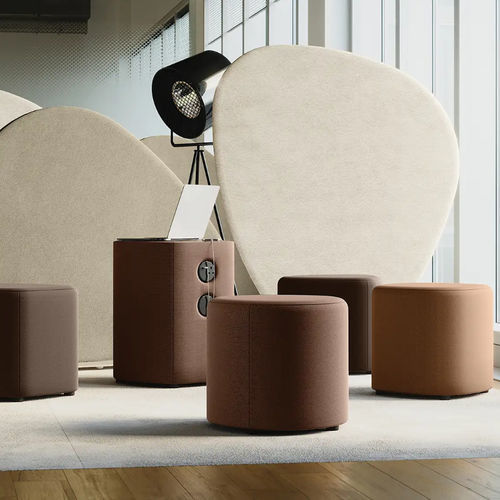 Современный пуф - SMARTROCKS® - burgessfurniture - из ткани / круглый / треугольный