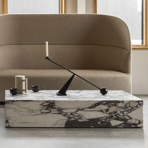Современный журнальный столик - PLINTH GRAND - AUDO - из мрамора / с основанием из мрамора / прямоугольный