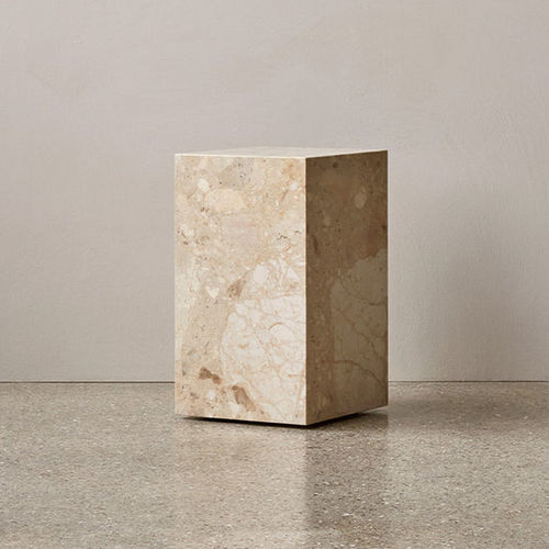Современный вспомогательный столик - PLINTH TALL - AUDO - из мрамора / с основанием из металла / прямоугольный