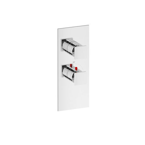 Однорычажный смеситель для душа - SQUARE THERMO V1 - Aquademy - настенный / термостатический / из хромированной латуни