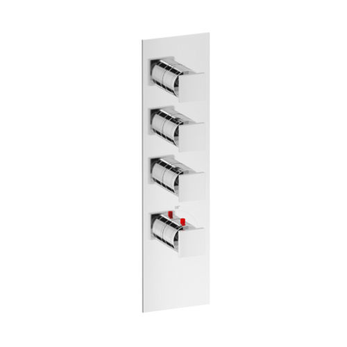 Однорычажный смеситель для душа - SQUARE THERMO V3 - Aquademy - настенный / термостатический / из хромированной латуни