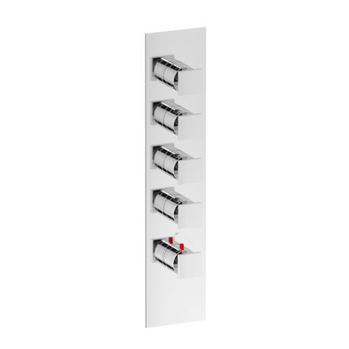Однорычажный смеситель для душа - SQUARE THERMO V4 - Aquademy - настенный / термостатический / из хромированной латуни