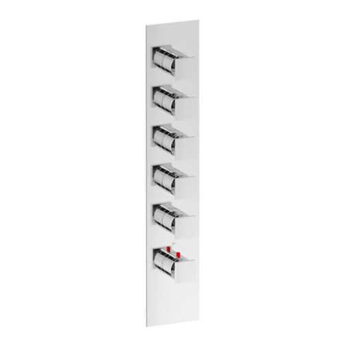 Однорычажный смеситель для душа - SQUARE THERMO V5 - Aquademy - настенный / термостатический / из хромированной латуни