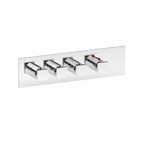 Однорычажный смеситель для душа - SQUARE THERMO O3 - Aquademy - настенный / термостатический / из хромированной латуни
