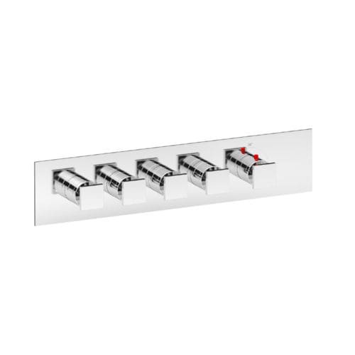 Однорычажный смеситель для душа - SQUARE THERMO O4 - Aquademy - настенный / термостатический / из хромированной латуни
