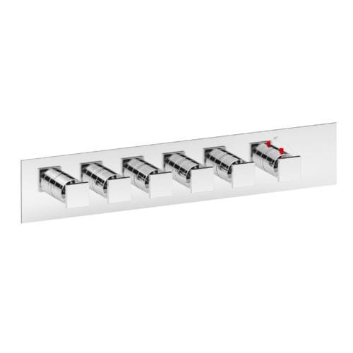 Однорычажный смеситель для душа - SQUARE THERMO O5 - Aquademy - настенный / термостатический / из хромированной латуни