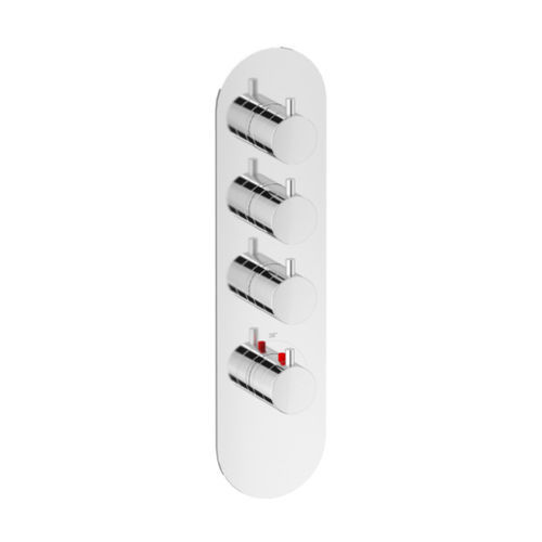 Однорычажный смеситель для душа - ROUND THERMO V3 - Aquademy - настенный / из хромированной латуни / для ванной комнаты