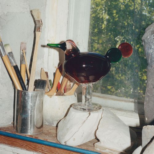 Скульптура из дутого стекла - Birds :1070570 - iittala - отдельностоящая / красная / анималистическая