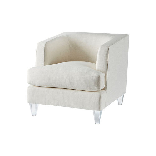 Современное клубное кресло - TAYLOR - Baker Furniture Co. - из ткани / белое / серое