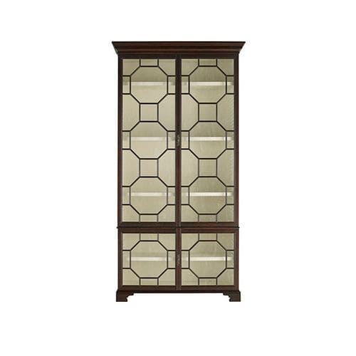 Классический стеклянный шкаф - CHINESE CHIPPENDALE - Baker Furniture Co. - из стекла / из красного дерева
