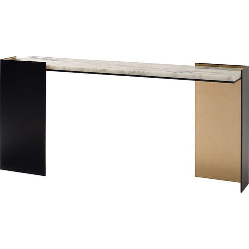 Современный стол-консоль - WRAP - Baker Furniture Co. - из лиственных пород дерева / из мрамора / с основанием из бронзы