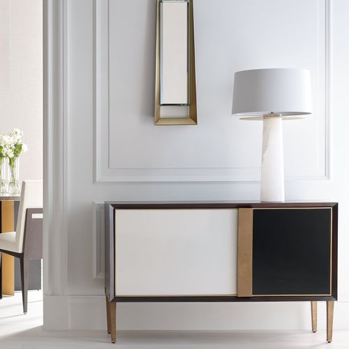 Настольная лампа - ORBIT - Baker Furniture Co. - из латуни / из льна / из мрамора