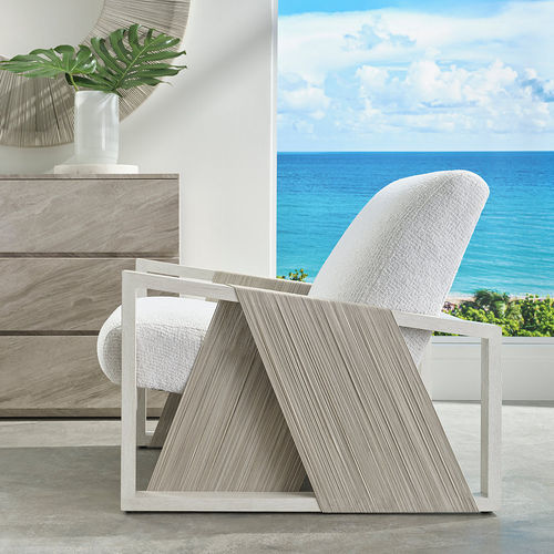 Современное кресло - MARINA - Baker Furniture Co. - из ткани / из кожи / из дерева