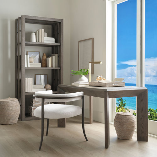 Современный cтул - MILOS - Baker Furniture Co. - для наружного применения / из ткани / с основанием из бука