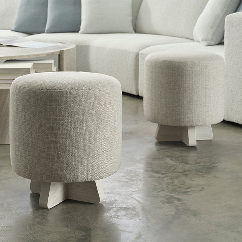 Современная оттоманка - PLAYA  - Baker Furniture Co. - из ткани / круглая / обитая