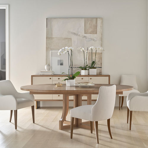 Современный обеденный стол - OAKLEY - Baker Furniture Co. - из дуба / из бука / из матовой нержавеющей стали