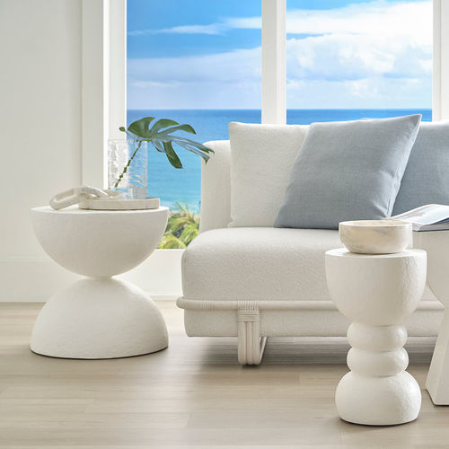 Современный стол - SANTORINI  - Baker Furniture Co. - из гипса / с основанием из полимера / изогнутый