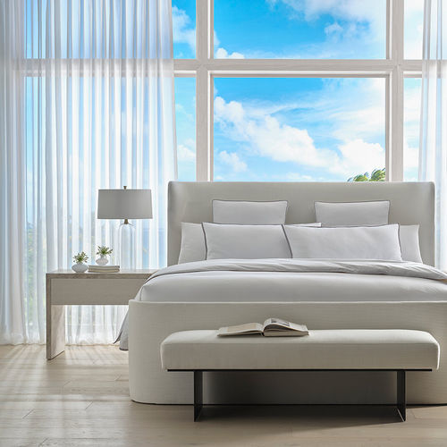Современный ночной столик - CORONADO  - Baker Furniture Co. - из дуба / из мрамора / с основанием из мрамора