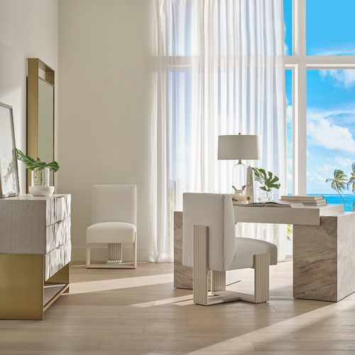 Рабочий стол уникальный дизайн - BRIGHTON  - Baker Furniture Co. - из дуба / из фанерованной древесины / из мрамора