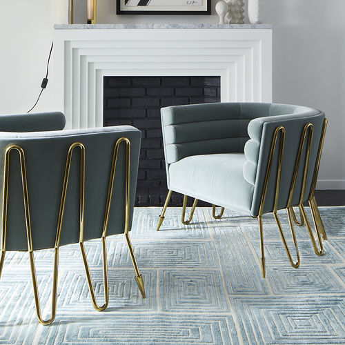 Современное клубное кресло - MAXIME - Jonathan Adler - из бархата / из полированной латуни