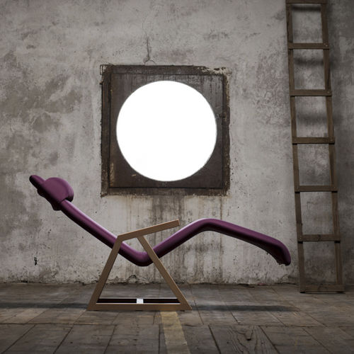 Шезлонг минималистский дизайн - EASY - LINA furniture - из ткани / из американского ореха / из дуба