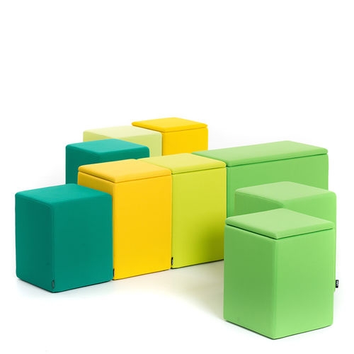 Пуф поп-дизайн - THE BOX AND THE CUBE - LINA furniture - из ткани / из полиэстера / квадратный