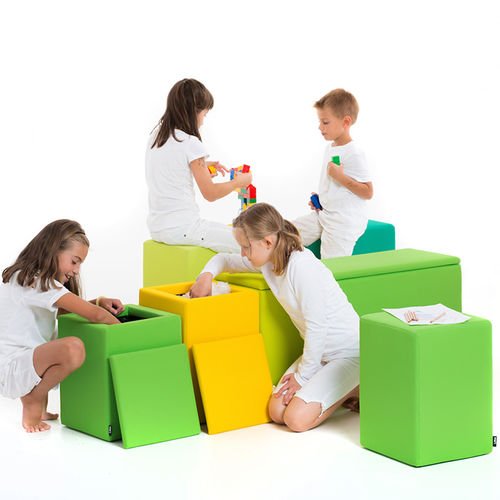 Пуф поп-дизайн - THE BOX & THE CUBE - LINA furniture - из ткани / модульный / со встроенным ящиком