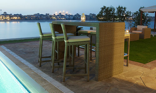 Современный высокий стол для еды стоя - ZARA - Rattan House - из ротанга / прямоугольный / для бытового использования
