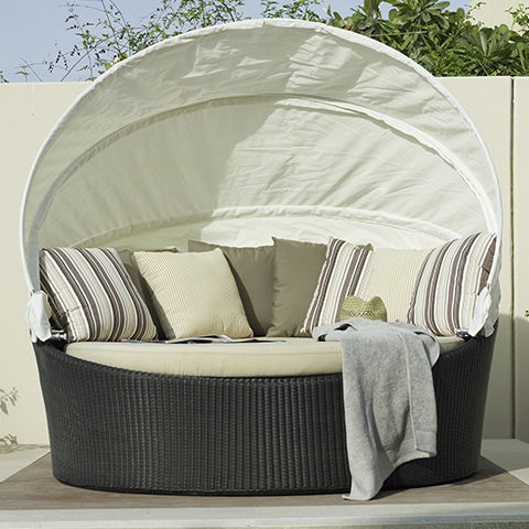 Современный садовый шезлонг - ROUND - Rattan House - из ротанга / для сада