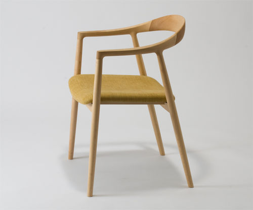 Современный cтул - HATA - Miyazaki Chair Factory - для интерьера / дерево / обитый