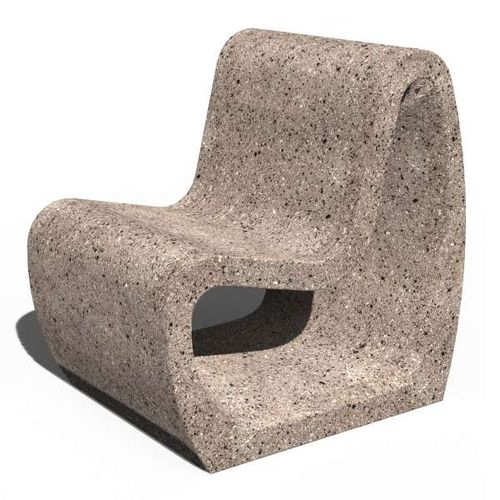 Современное низкое кресло - SILLA - URBAN-NT - из бетона / серое / белое
