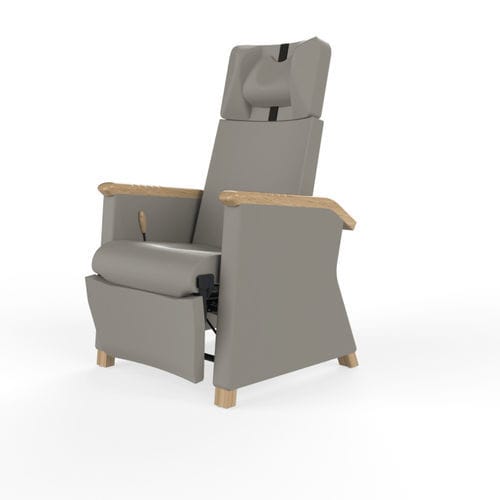 Медицинское кресло из кожи - GAIA LOUNGE - Navailles - из дерева / наклонное / с опорой для голеней