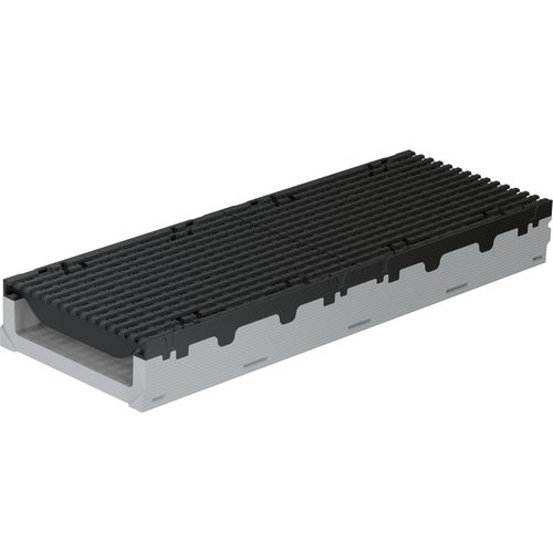 Лоток канализации с решеткой - FILCOTEN PRO MINI 300 - BG Graspointner - из бетона, армированного волокнами / с металлической решеткой / для общественных мест