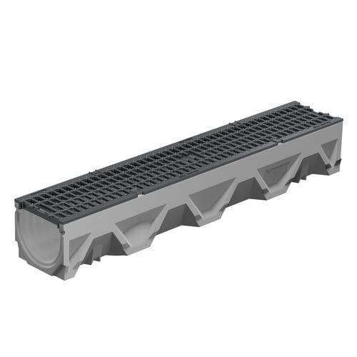 Лоток канализации с решеткой - FILCOTEN LIGHT NW 150 - BG Graspointner - из высокопрочного бетона / с металлической решеткой / для общественных мест