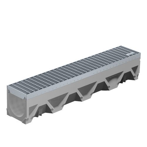 Лоток канализации с решеткой - FILCOTEN TEC NW 150 - BG Graspointner - щелевой / облицованный / из высокопрочного бетона