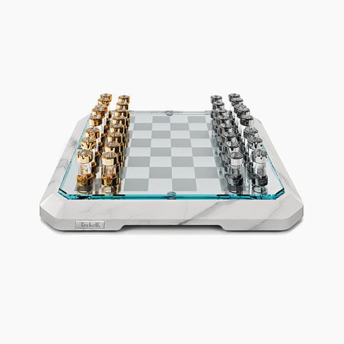 Современный стол для игры в шахматы - Stratego White - Teckell - для бытового использования / для профессионального использования / из хромированной латуни