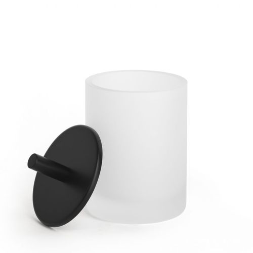 Шкатулка из песочного стекла - ROUND UP: BLACK - Klomfar GmbH - с крышкой / для ванной комнаты