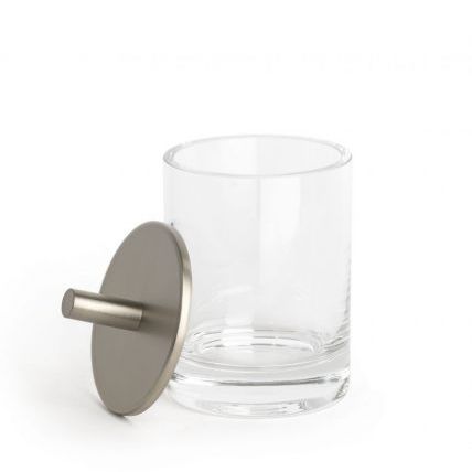 Шкатулка из стекла - ROUND UP: NICKEL - Klomfar GmbH - с крышкой / для ванной комнаты