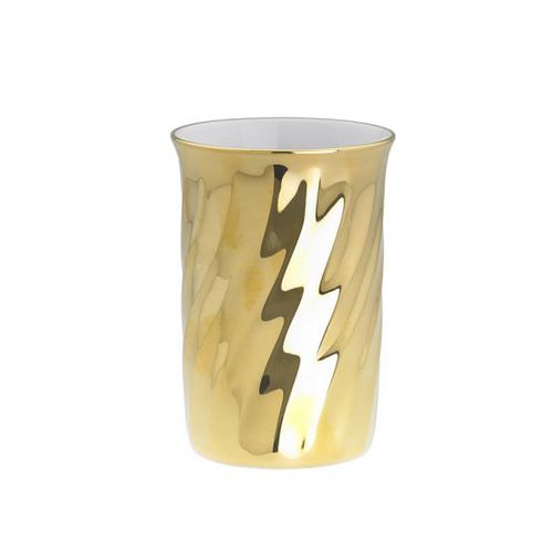 Держатель зубных щеток для профессионального использования - PORCELAIN GOLD PLATED, WAVY - Klomfar GmbH