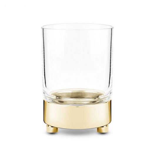 Держатель зубных щеток для профессионального использования - CRYSTAL GLASS, BRASS GOLD PLATED - Klomfar GmbH