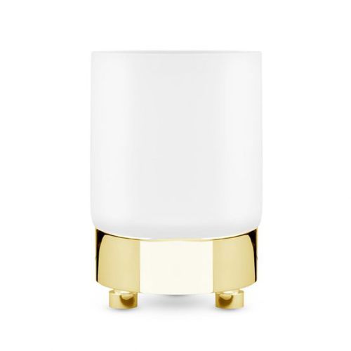 Держатель зубных щеток для профессионального использования - FROSTED CRYSTAL GLASS, BRASS GOLD PLATED - Klomfar GmbH