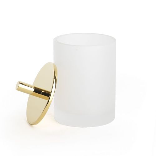 Шкатулка из стекла - ROUND UP FROSTED GLASS / GOLD - Klomfar GmbH - с крышкой / для ванной комнаты